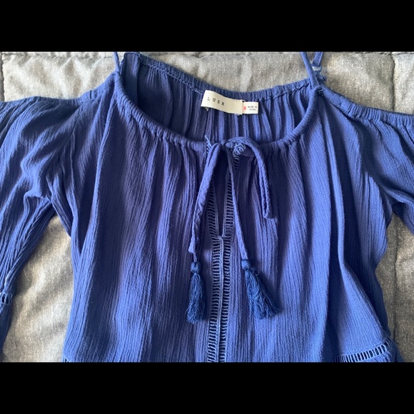 🔴 Nordstrom blue off shoulder dress - Picture 2 of 4